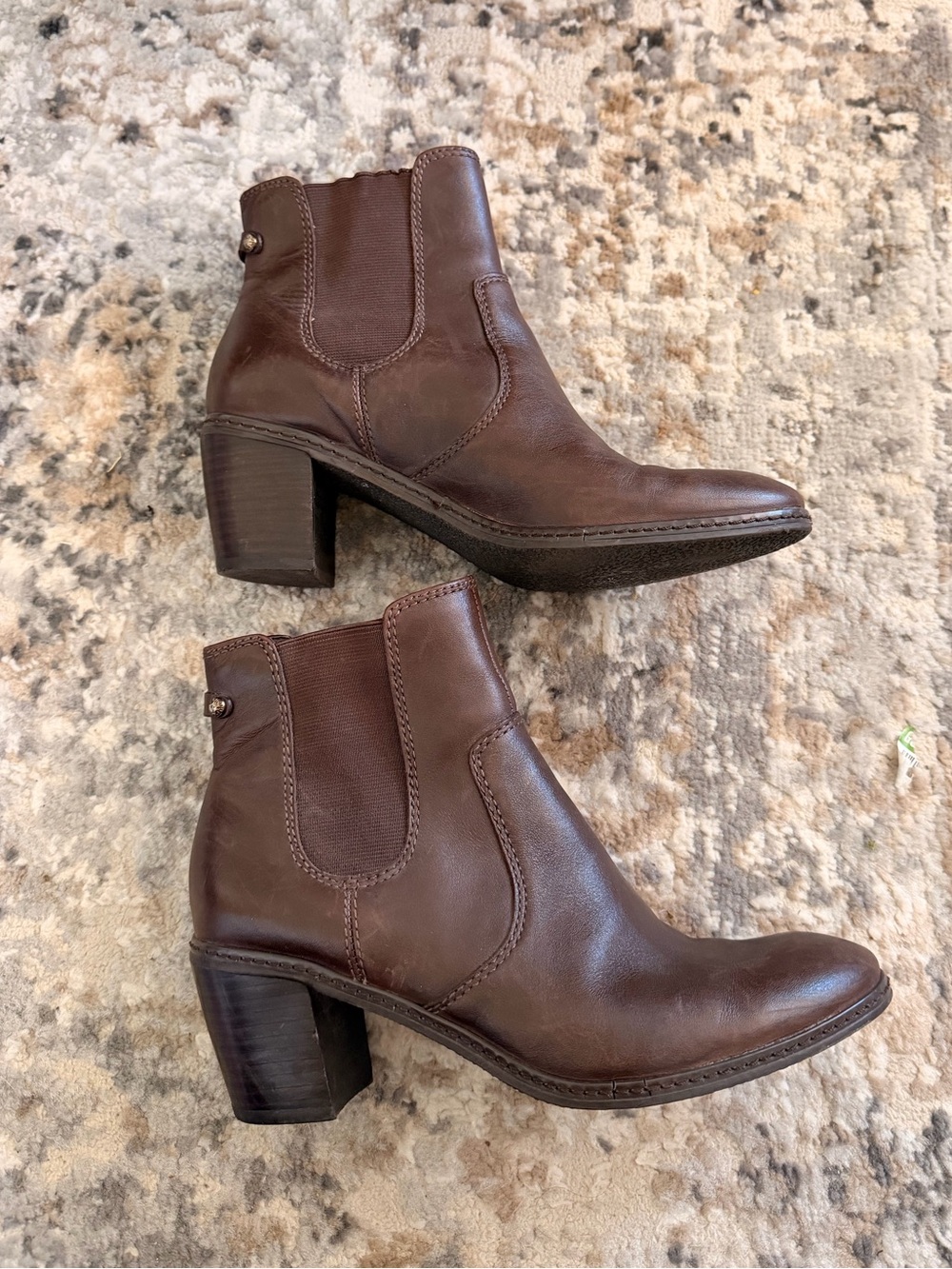 Anne Klein Brown Leather Ankle Boot